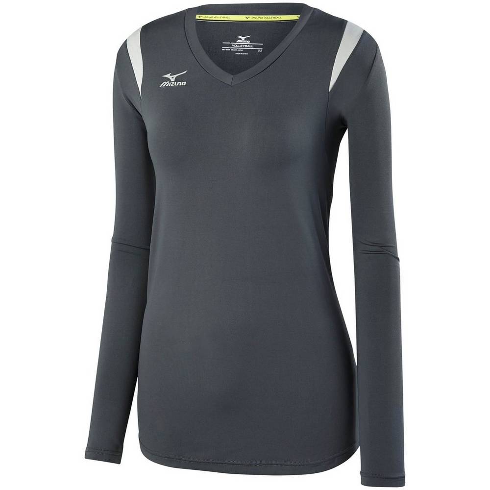 Mizuno Women's Balboa 5.0 Long Sleeve Volleyball Jersey Grey/Silver (440645-ZYP)